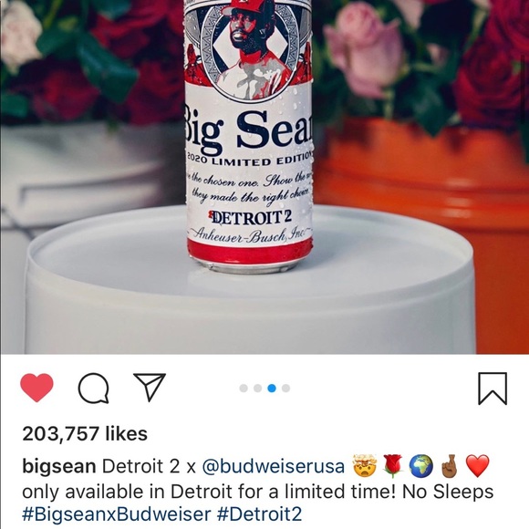 Big Sean 2020 Limited Edition Detroit 2 x Budweiser Empty Can w/ Poster - Picture 10 of 11